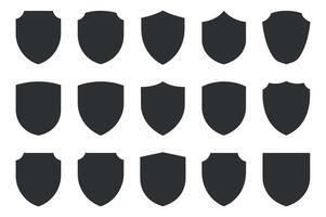 Fifteen Different Shield Shapes Set for Branding and Design Projects vector
