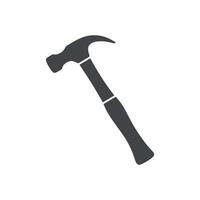 Simple Gray Hammer Icon Isolated on White Background for Construction Repair and DIY Projects vector