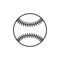 Simple Line Art Graphic of a Baseball Ball for Sports Websites and Designs vector