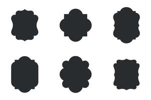 Six Unique Ornamental Frames Black Silhouettes Set for Design Projects vector