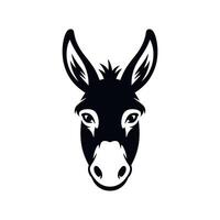 Black and White Stylized Donkey Head Illustration for Branding and Design Projects vector