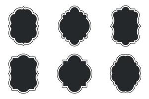 Six Elegant Ornamental Frames Black and White Design Elements for Branding and Decoration vector