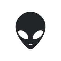 Simple Grey Alien Head Icon Illustration for Websites and Applications vector