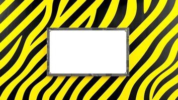 Blank Sign on Bold Zebra Pattern Background photo