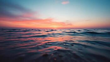 Serene Sunset Over the Ocean A Breathtaking View of Tranquil Waters photo