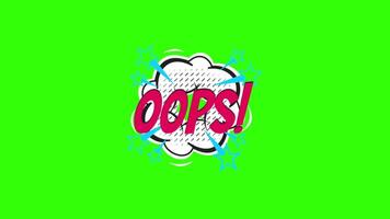 Oops Word in Book Style Comic 2D Animation Illustration, Creative and Fun Design for Digital Content and Storytelling video