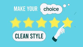 Customer Rating 2D Animation, Rate Us and Make Your Choice with Stars in Clear 4K Resolution video