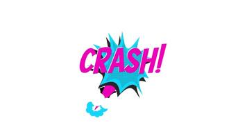 Crash Comic Text with Explosive 2D Animation, Dynamic Explainer Animation in 4K Ultra HD Resolution for Engaging Visual Storytelling and Marketing video