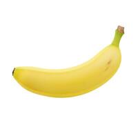 A Detailed and Realistic Illustration of a Single Yellow Banana on White Background photo
