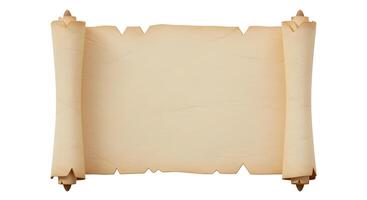 Blank vintage scroll paper for message or map with rolled edges photo