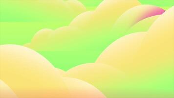 Seamless Loop Cloud Animation. Soft Sky Background in Motion. Yellow and Green video