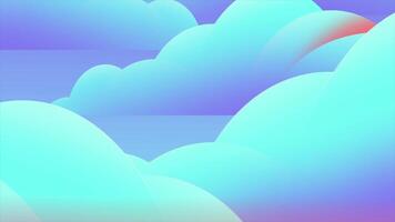 Seamless Loop Cloud Animation. Soft Sky Background in Motion. blue video