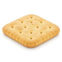 Delicious Golden Square Cracker Isolated on White Background, Ideal for Snacks and Appetizers. Crispy Texture photo