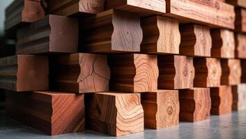 Background and texture of stack of teak wood blocks 1 photo