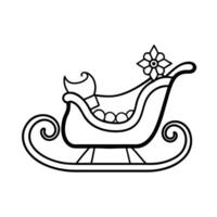 sleigh christmas element on white background vector