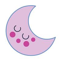 Kawaii sleepy moon vector