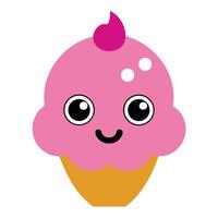 Kawaii smiling ice cream vector