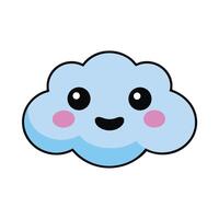 Kawaii smiling cloud vector