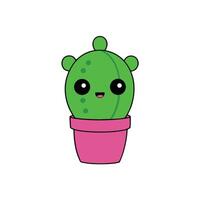 Kawaii tiny cactus vector