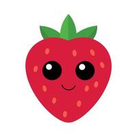Kawaii strawberry with face vector