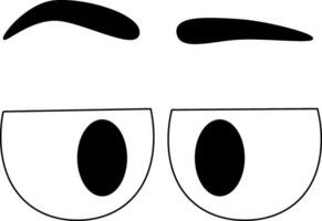 Looking ahead with one eyebrow up cartoon design vector
