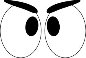 Steadfast eyes, angry eyes with eyebrow illustrations design vector