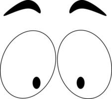 Eye looking down with eyebrow cartoon design vector