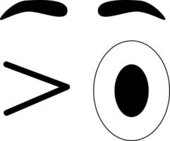 Closed one eyes Illustrations design, eyebrow with closed one eyes vector