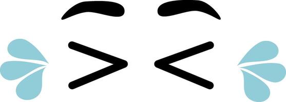 Closed eye and crying Illustrations vector