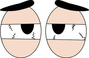 Sleepy eyes with eyebrow illustrations design vector