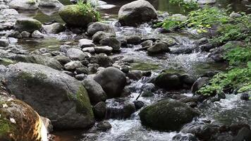 Tight Shot Of Creek Flowing Over Rocks video
