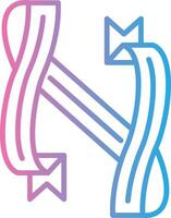 Folded Ribbon Sharp Edge Visual vector