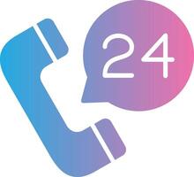 24 Hours Support Mobile App Illustration vector