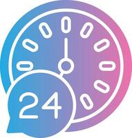 24 Hour Clock Clean Sketch Form vector