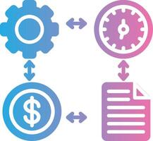 Project Management Outlined Line Artwork vector