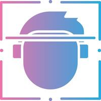Face Scan Geometric Style Badge vector