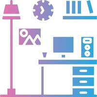 Computer Desk Vibrant Visual Object vector