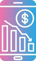 Bar Graph Solid Fill Symbol vector