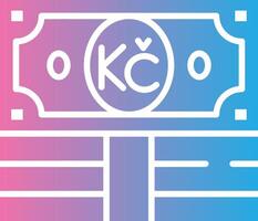 Czech Koruna Responsive App Shape vector