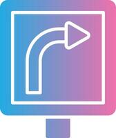 Right Bend Minimal Art Object vector