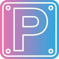Letter P Thin Line Element vector