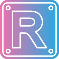 Letter R Gradient Themed Symbol vector