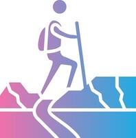 Trekking Stylized Flat Drawing vector