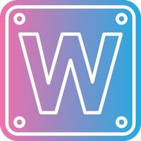Letter W Color Stroke Symbol vector