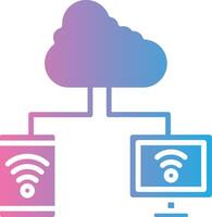 Cloud Connection Color Stroke Symbol vector