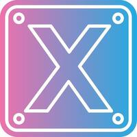 Letter X Gradient Color Form vector