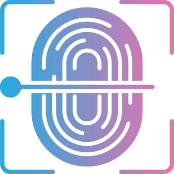 Fingerprint Sensor Coded UI Symbol vector