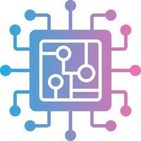Processor Digital Outline Piece vector