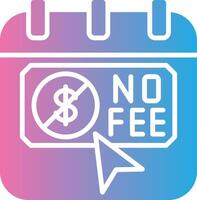 No Fee Dark Mode Symbol vector
