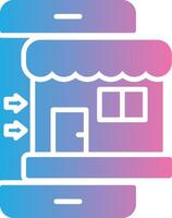 Online Shop Dark Mode Symbol vector